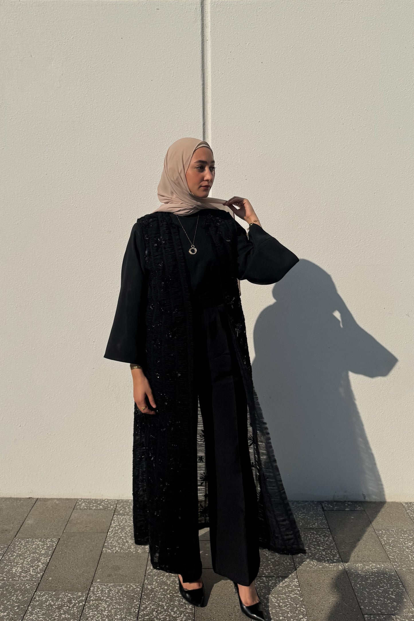 Embellished Chiffon Stones Vest