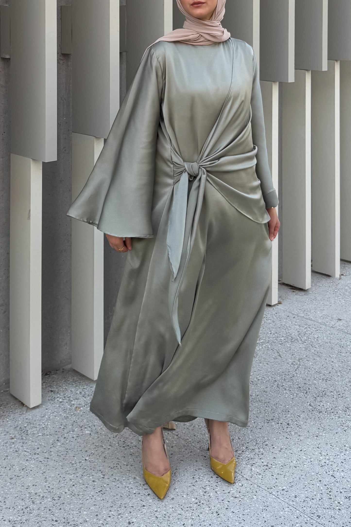 Side-Tie Smooth Dress