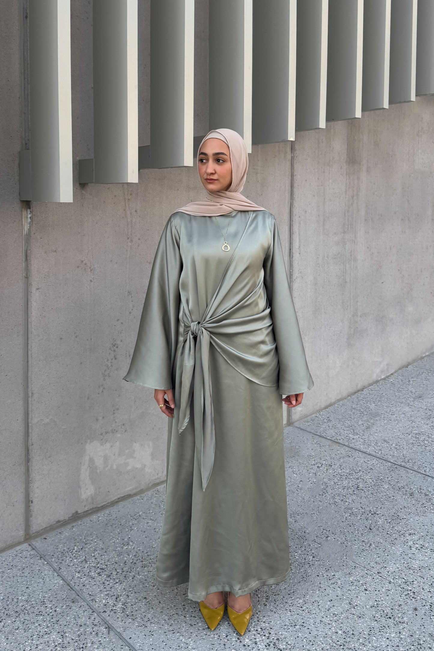 Side-Tie Smooth Dress