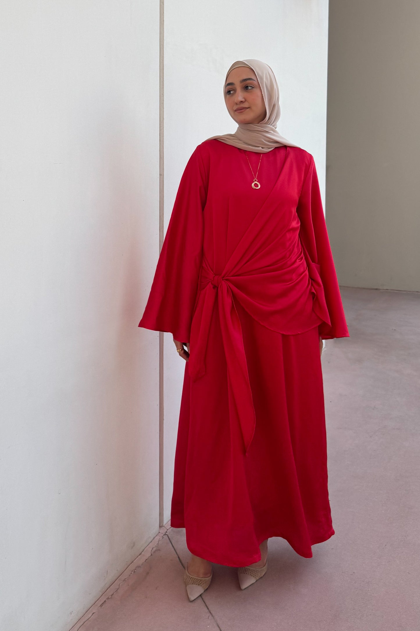 Side-Tie Smooth Dress