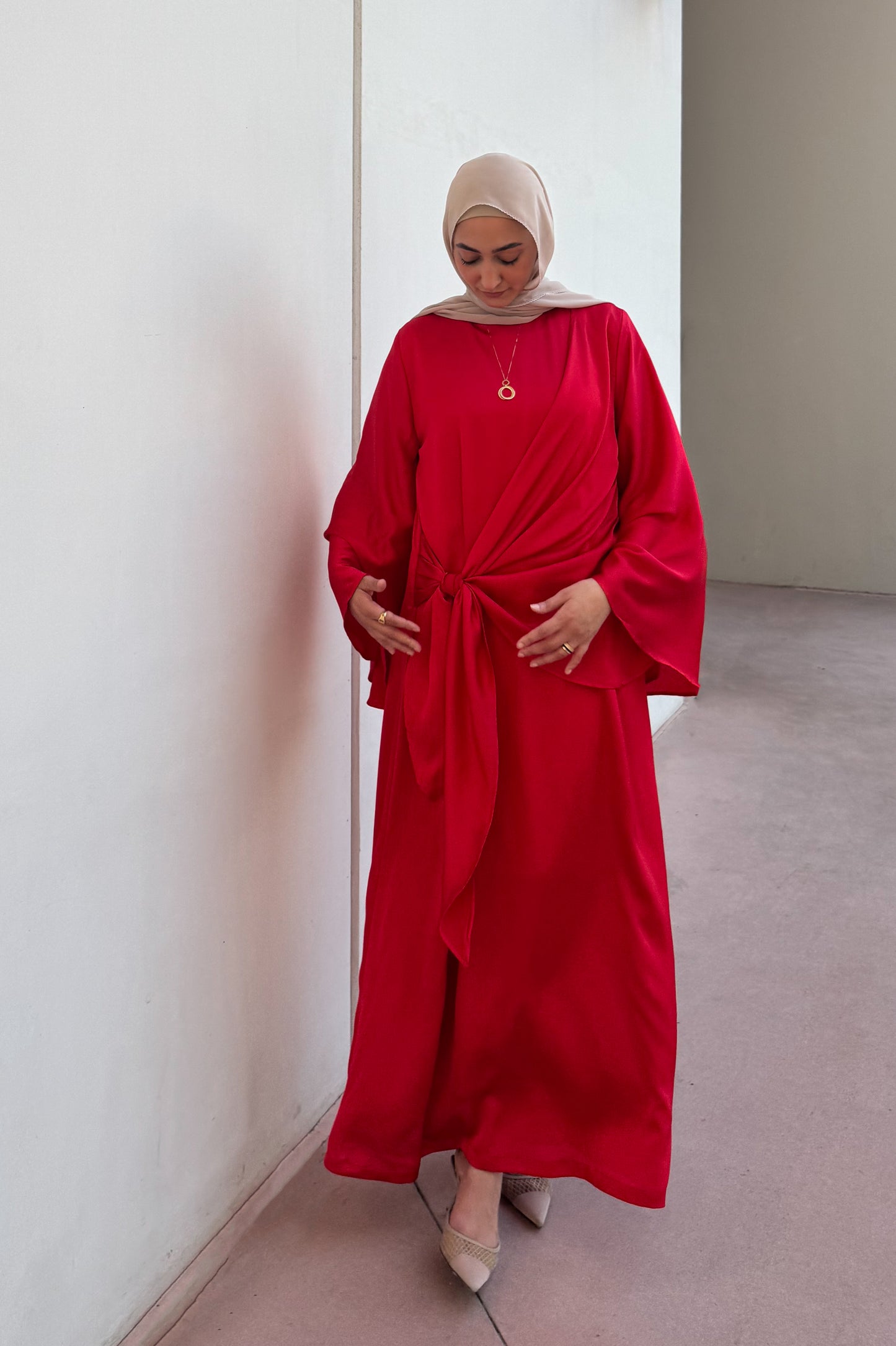 Side-Tie Smooth Dress