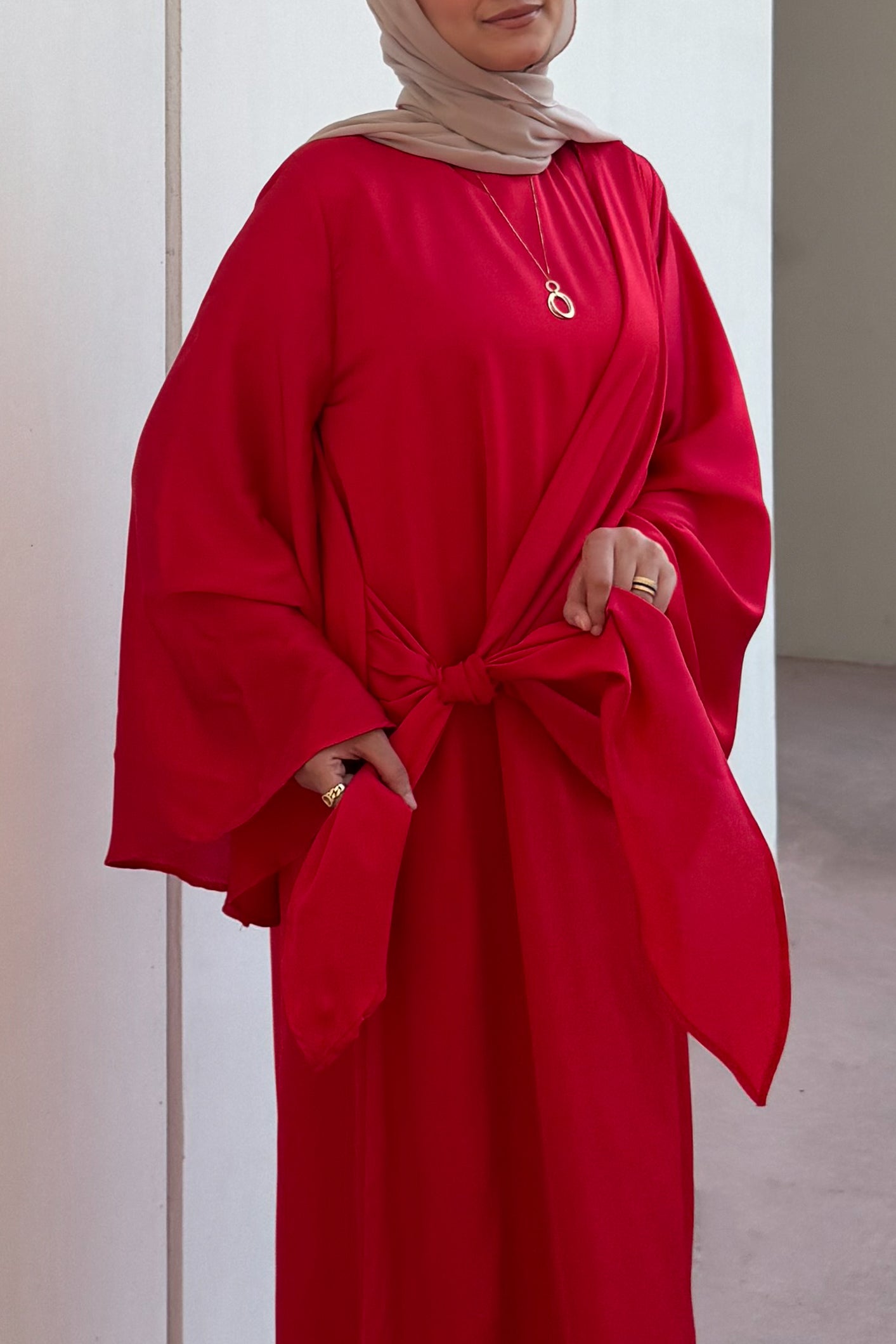 Side-Tie Smooth Dress