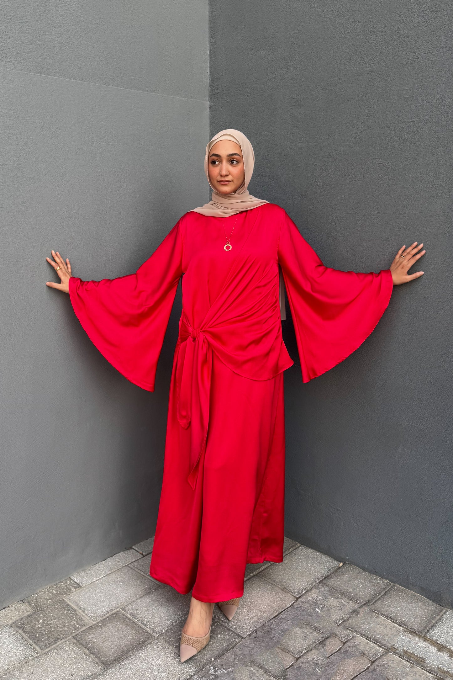 Side-Tie Smooth Dress