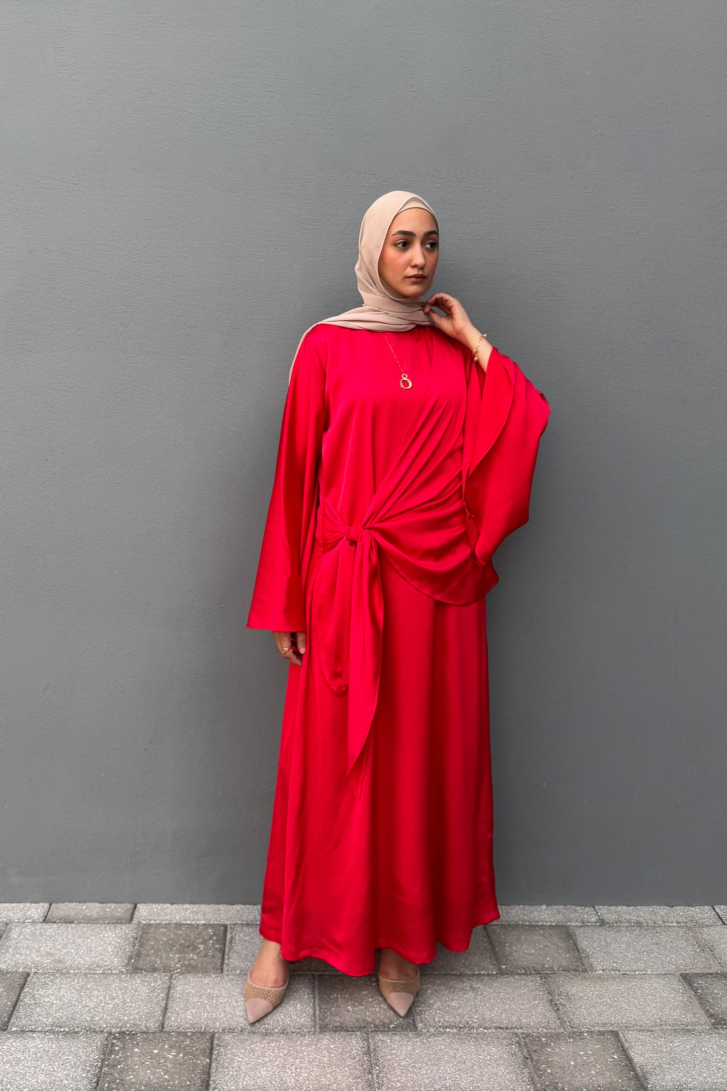 Side-Tie Smooth Dress