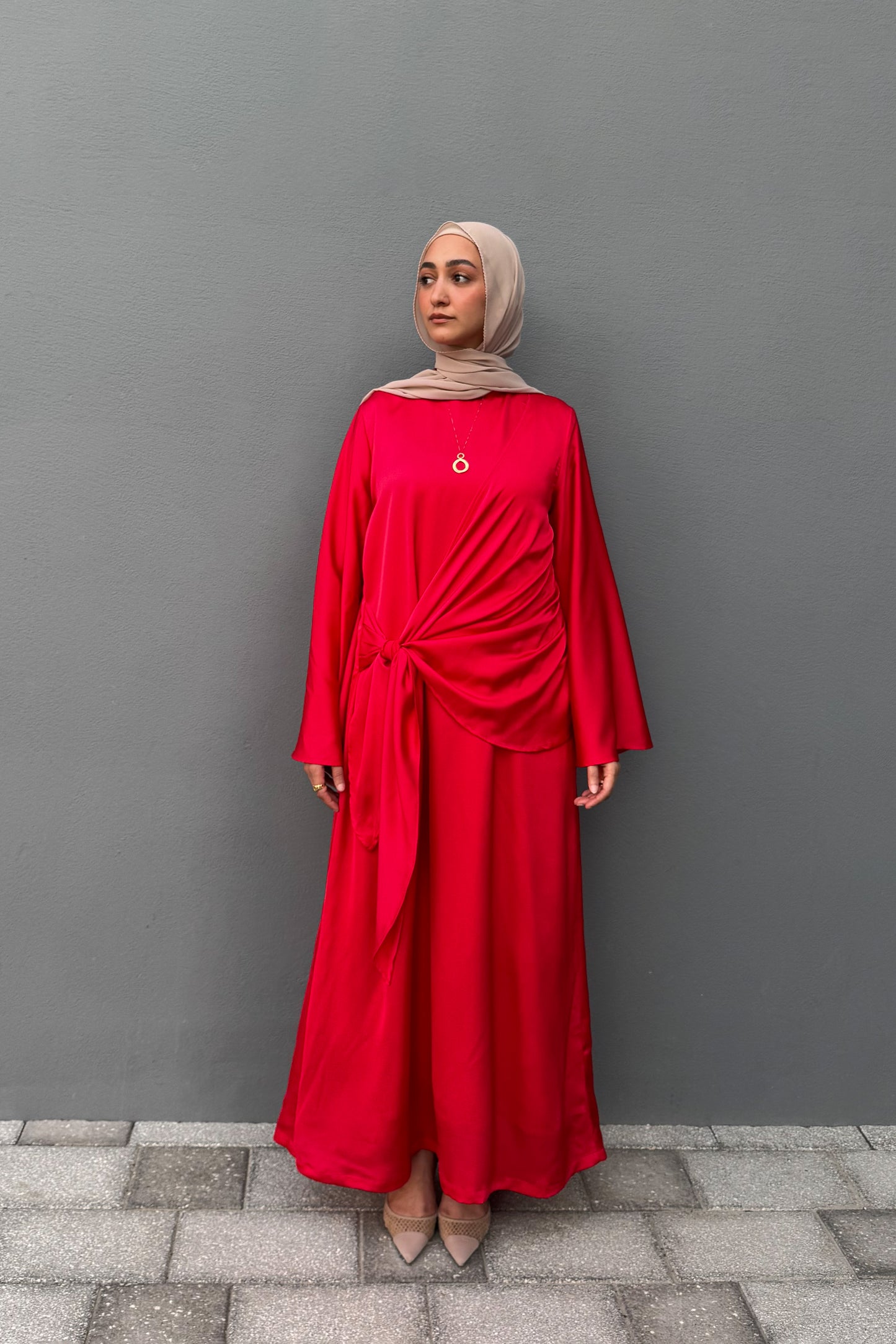 Side-Tie Smooth Dress