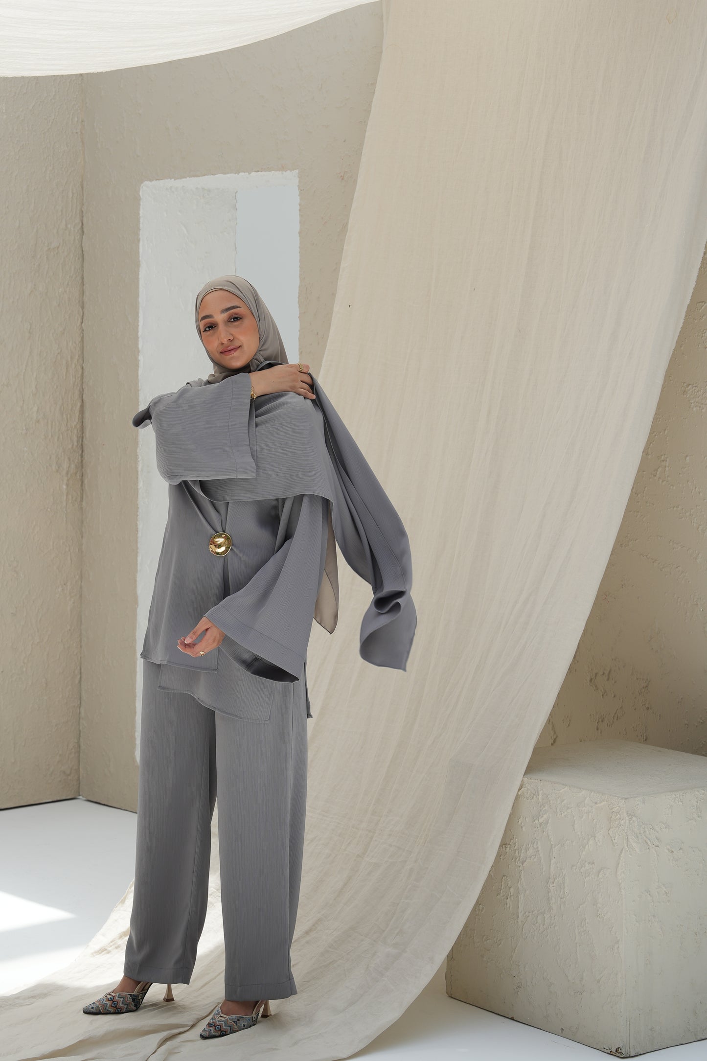 Scarf-Drape Co-ords - Mist Sage