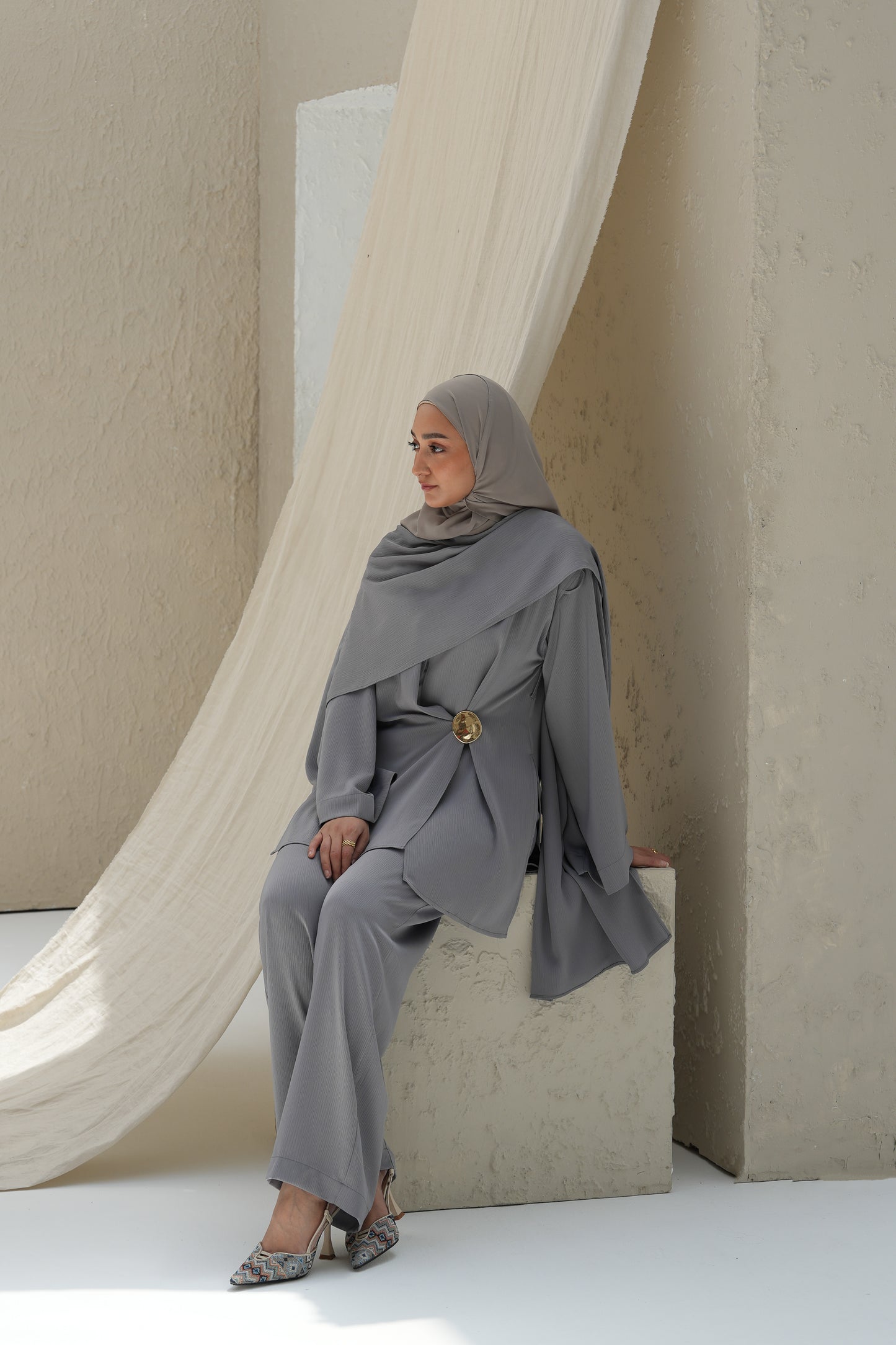 Scarf-Drape Co-ords - Mist Sage