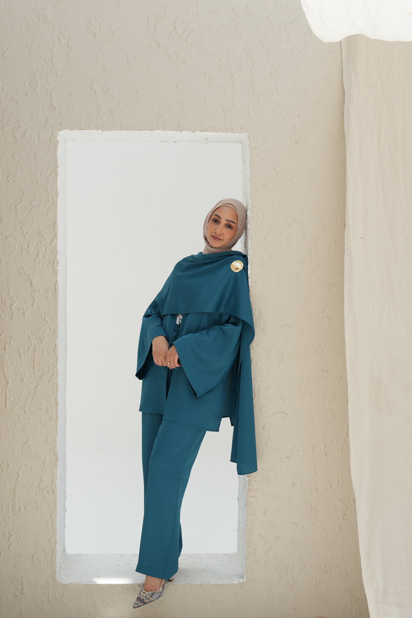 Scarf-Drape Co-ords - Blue