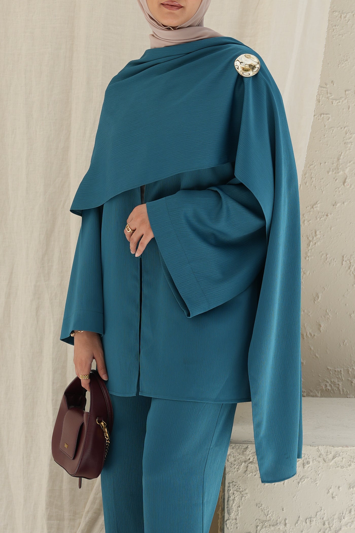 Scarf-Drape Co-ords - Blue