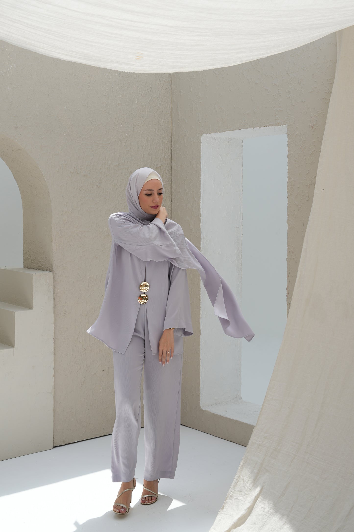 Scarf-Drape Co-ords - Lilac
