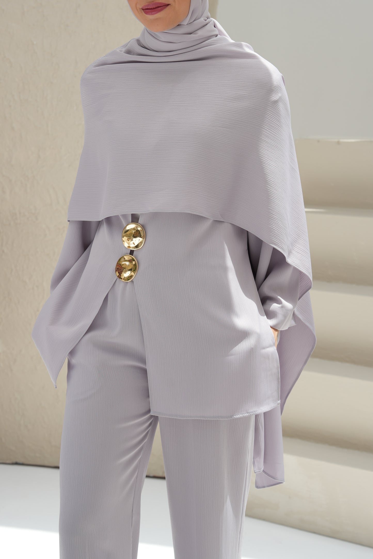 Scarf-Drape Co-ords - Lilac