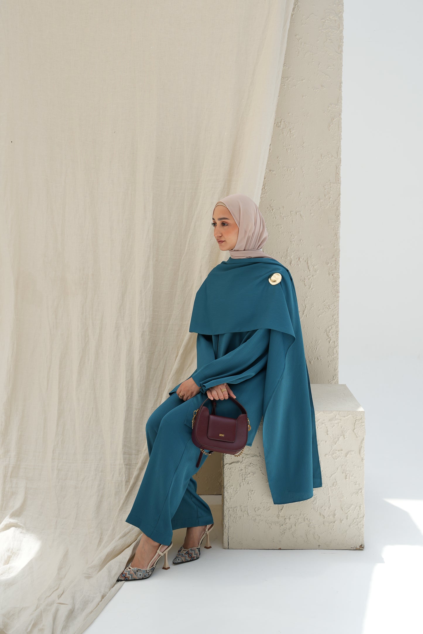 Scarf-Drape Co-ords - Blue