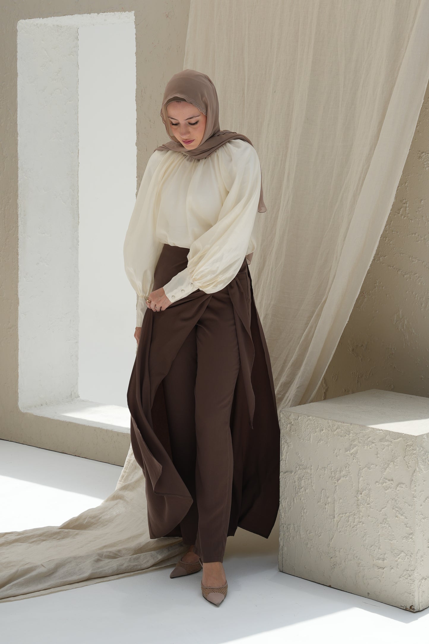 Skirted Trousers - Mocha