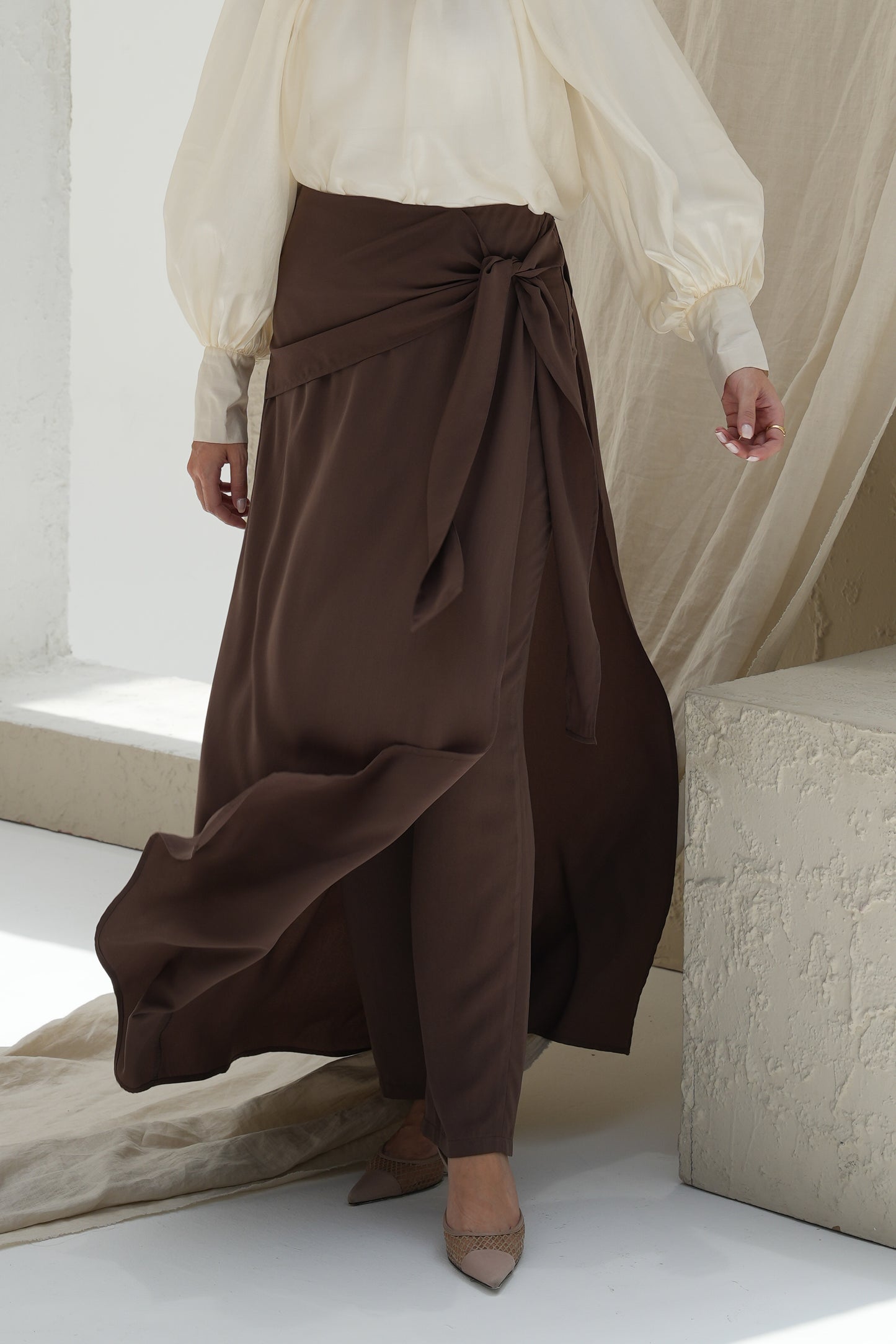 Skirted Trousers - Mocha