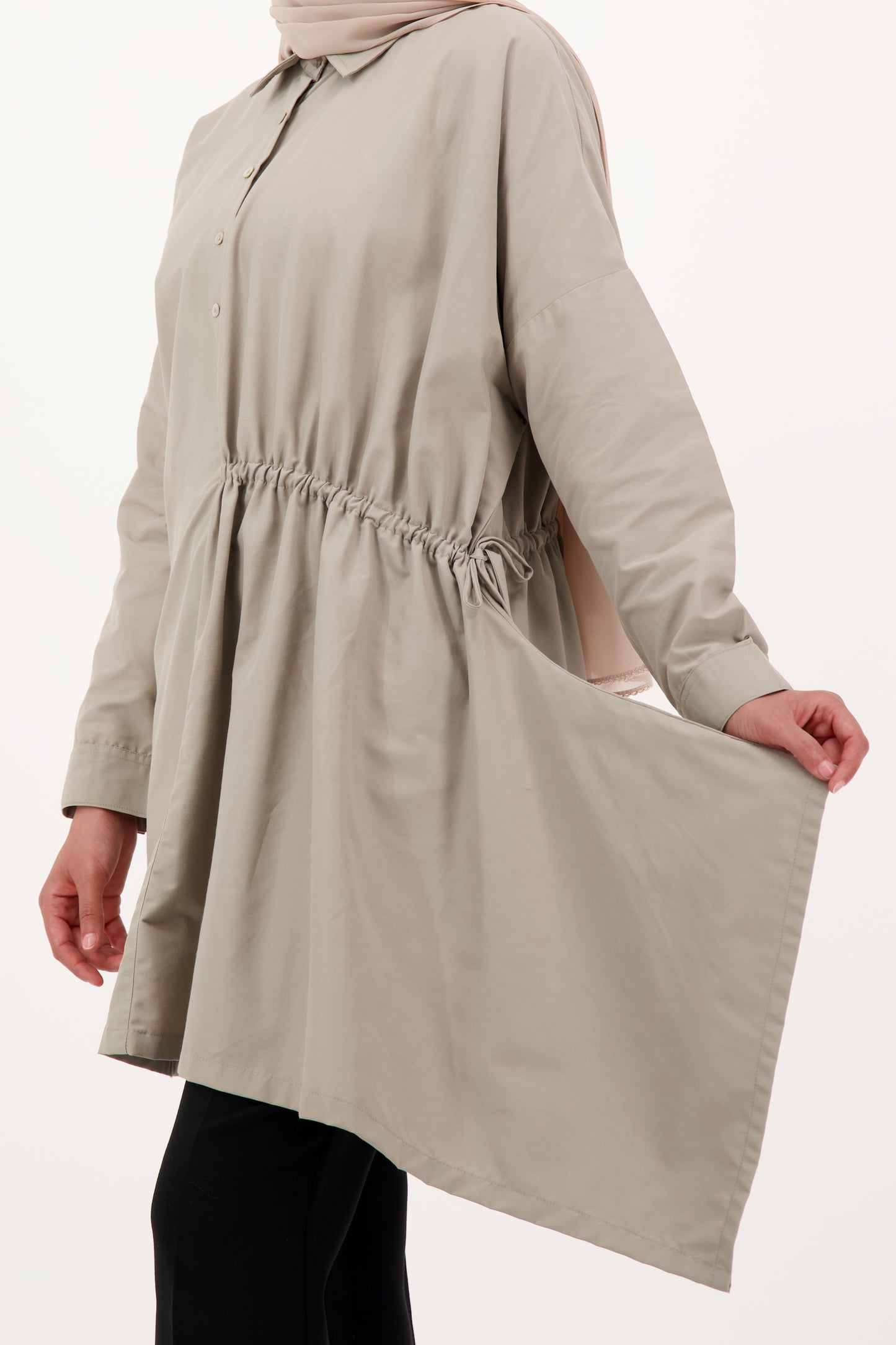 Ruched Drawstring Tunic