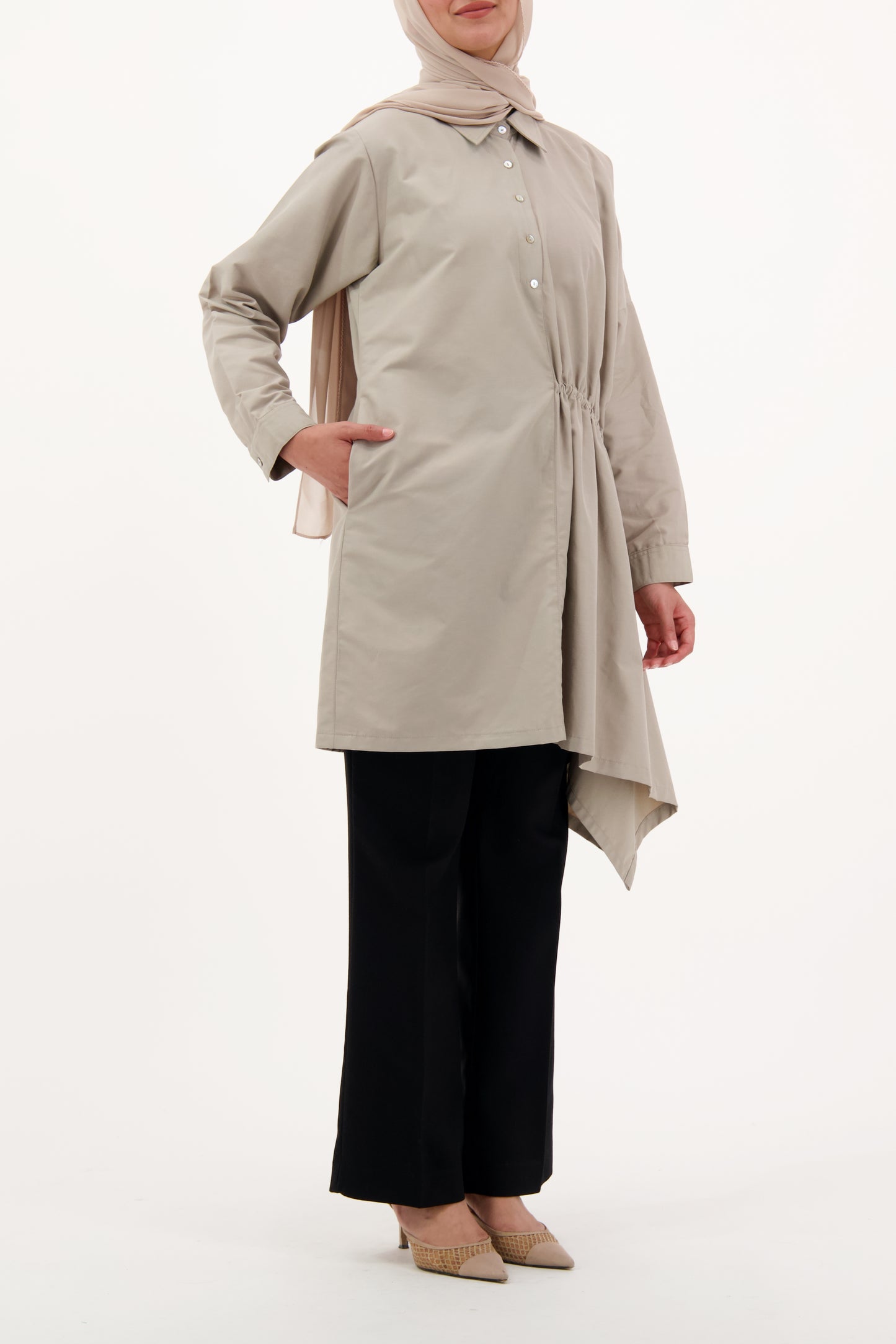 Ruched Drawstring Tunic