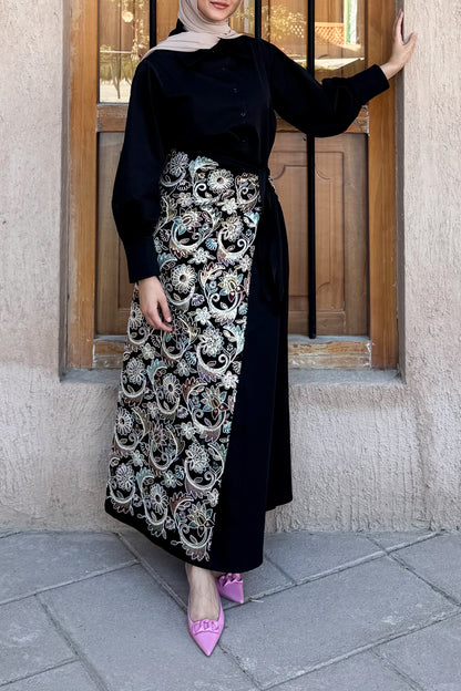 Embroidered Overlay Dress