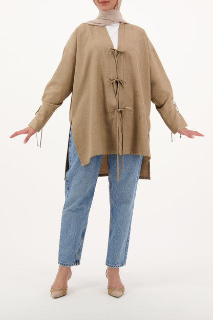 Cinnamon Bowknot Blouse