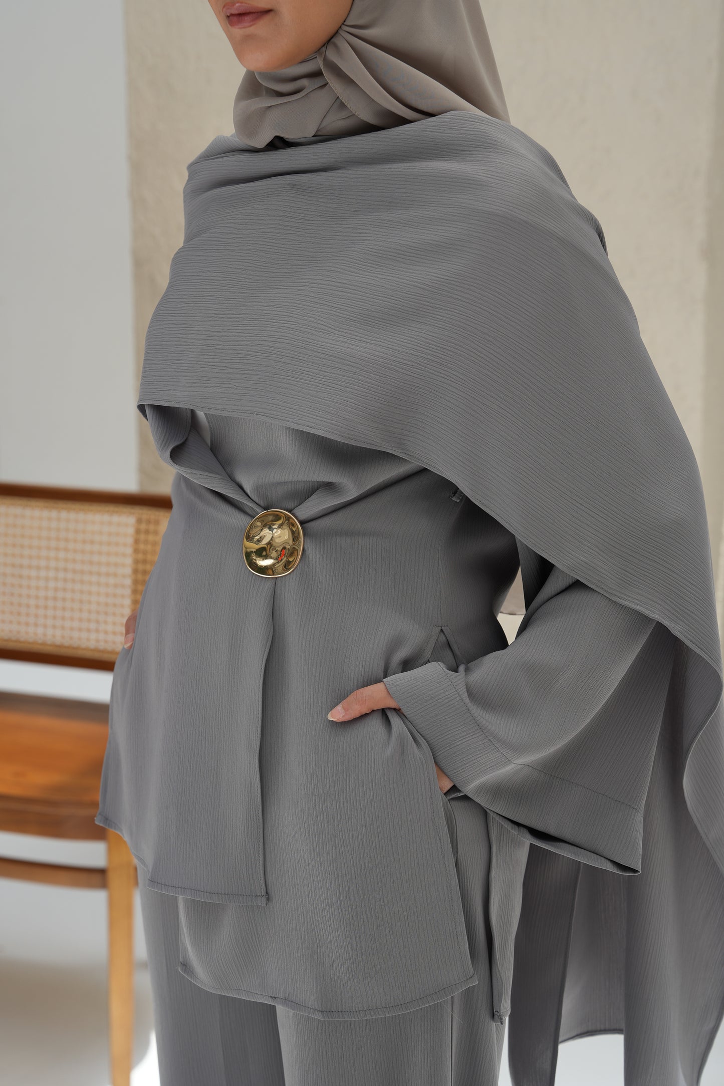 Scarf-Drape Co-ords - Mist Sage