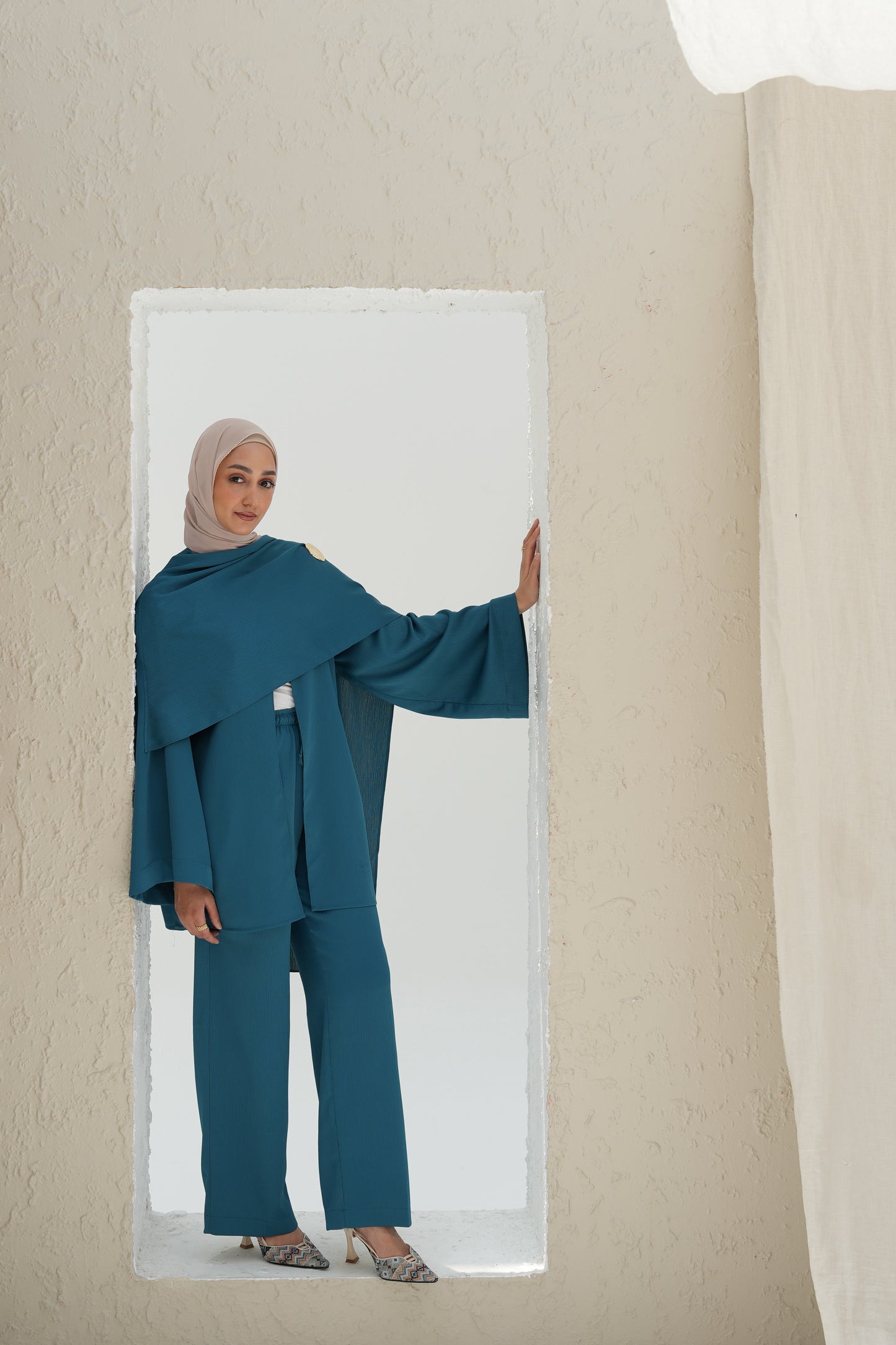 Scarf-Drape Co-ords - Blue