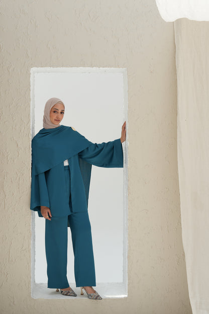 Scarf-Drape Co-ords - Blue