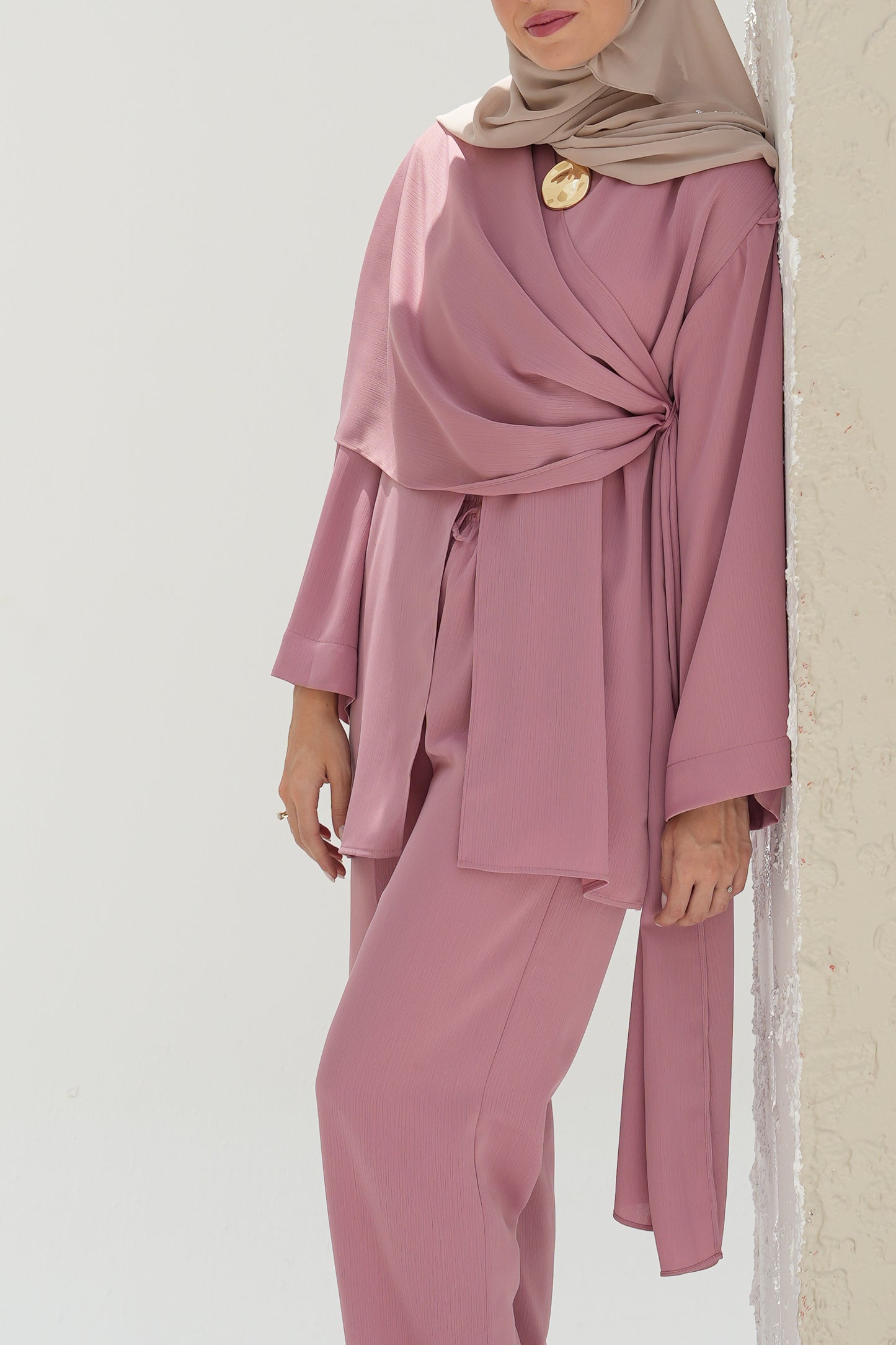 Scarf-Drape Co-ords - Pink