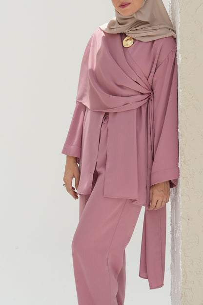 Scarf-Drape Co-ords - Pink