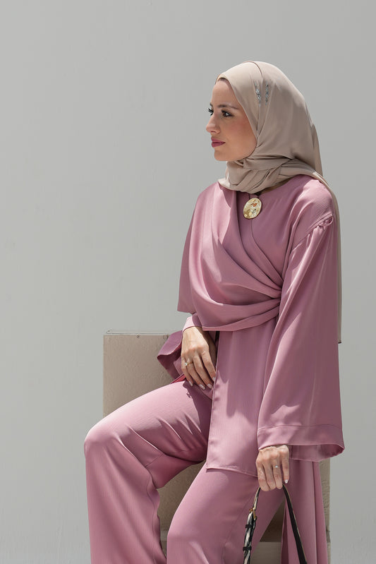 Scarf-Drape Co-ords - Pink