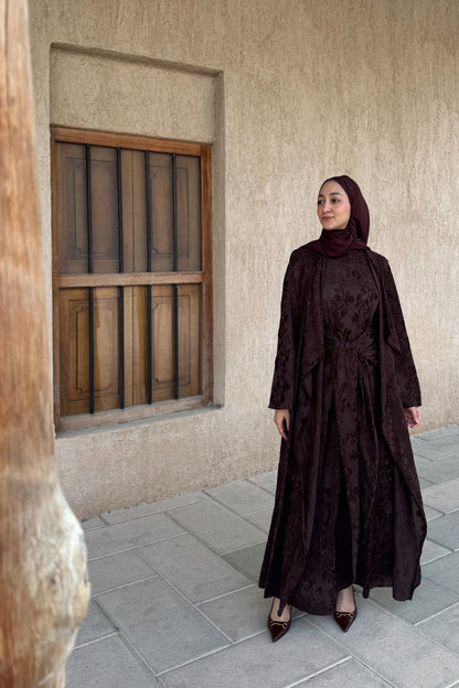 Coordinated Velvet Abaya