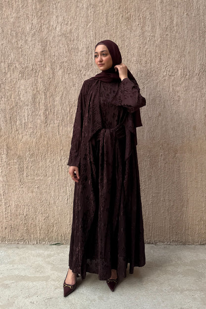 Coordinated Velvet Abaya